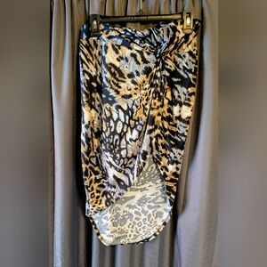 Venus Women's Animal Print Assymetrical Maxi Skirt With Side Slit Sz. M